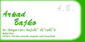 arpad bajko business card