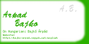 arpad bajko business card